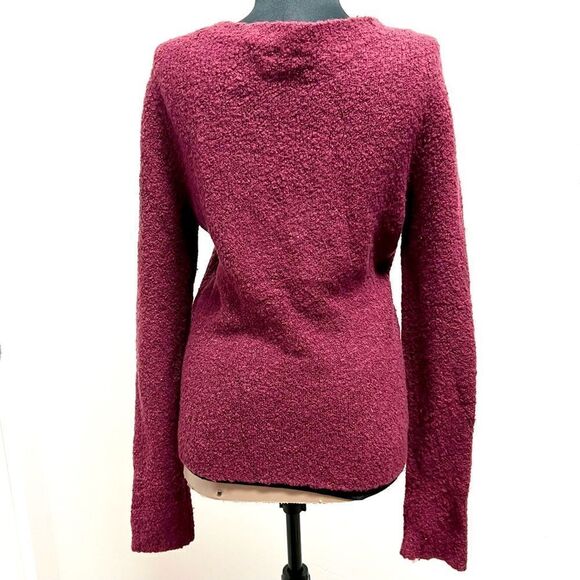 90’s Moda international x Victoria’s Secret Burgundy v neck stretch sweater sz L - Picture 3 of 13